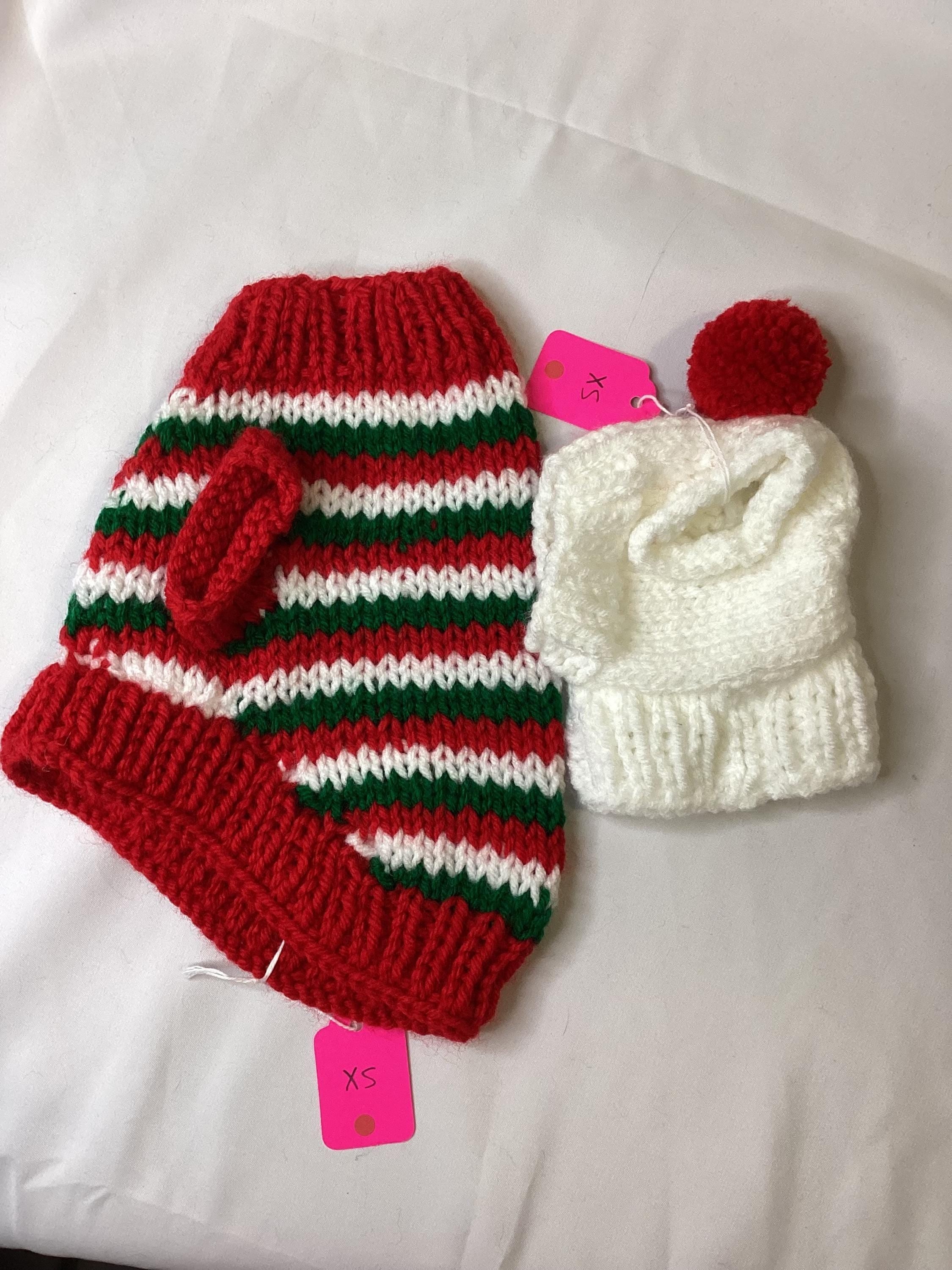 Dog (pet)  Christmas sweater and hat set