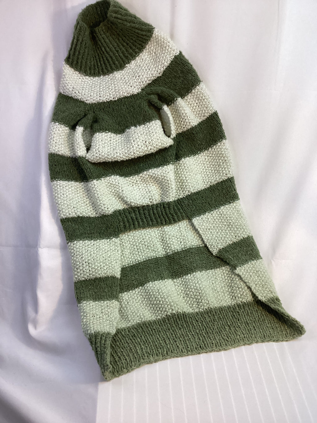 Green and Beige Striped Pet Sweater - XXL
