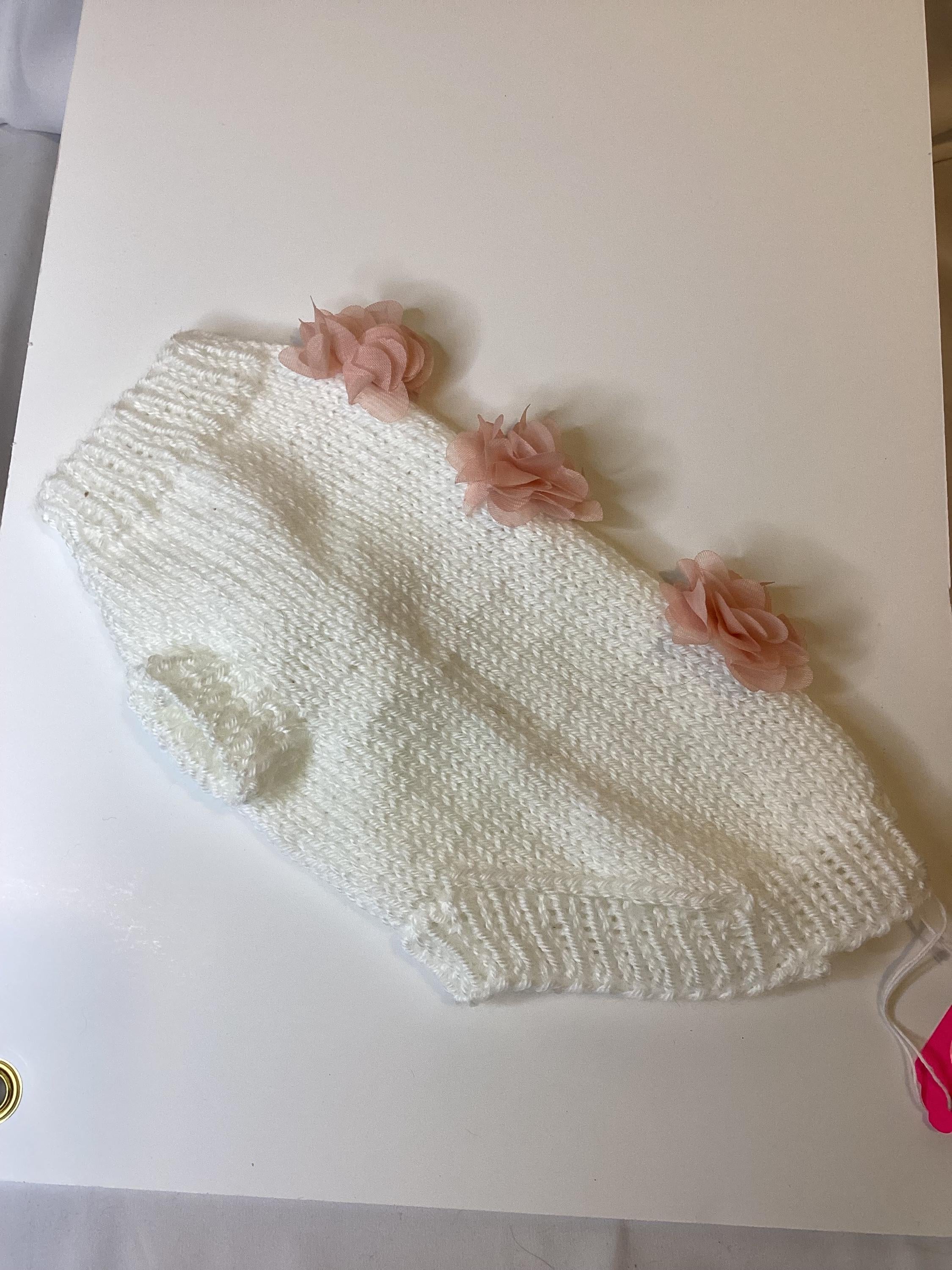 Dog (pet) sweater with flowers, X-Small (1-10 lbs)
